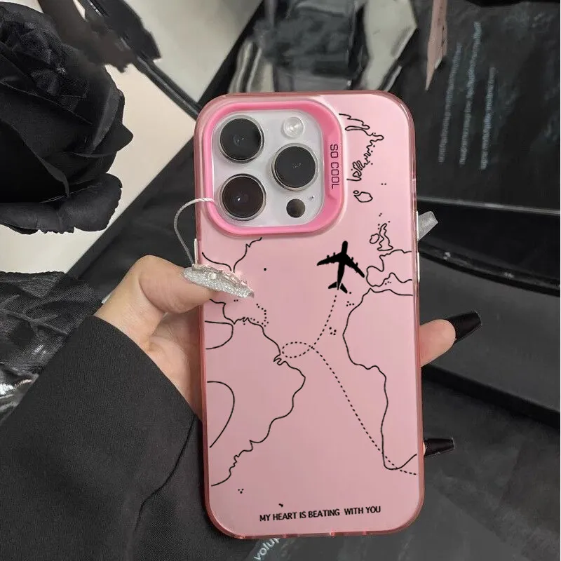 Airplane Route Design Protective Phone Cover
