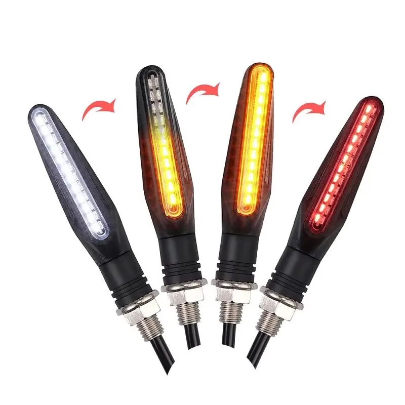 Motorcycle Turn Signal Lights 2PCS Motorcycle Turn Signal Indicator Flashing Light Blinker E11 Mark Built Relay 335SMD Universal M10 Bolt