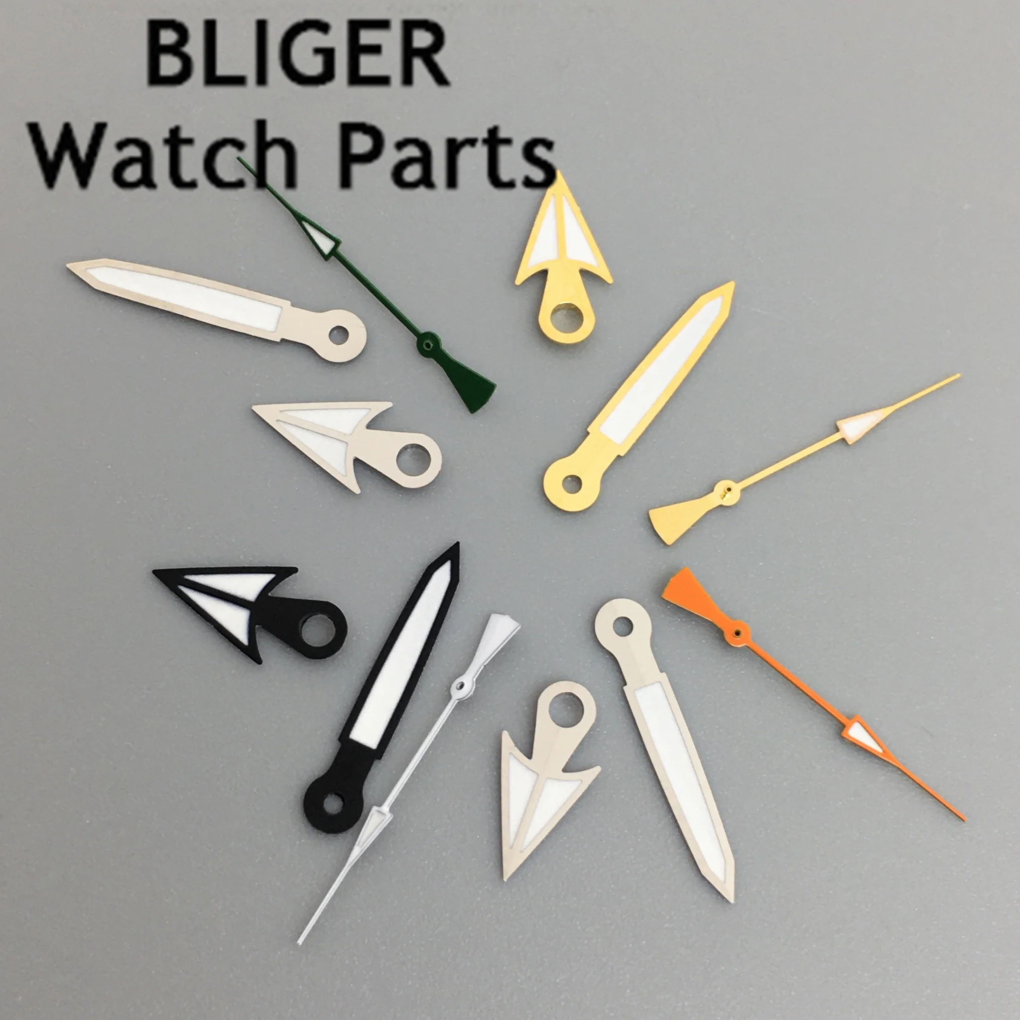 

BLIGER watch hands green super luminous hands fit NH35 NH36 movement