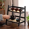 2 Layer Bamboo Wood Storage Rack for Kitchen Spice Caddy Shelf Desktop Cabinet Organizer Display Rack Coffee Bar Counter Shelf 2