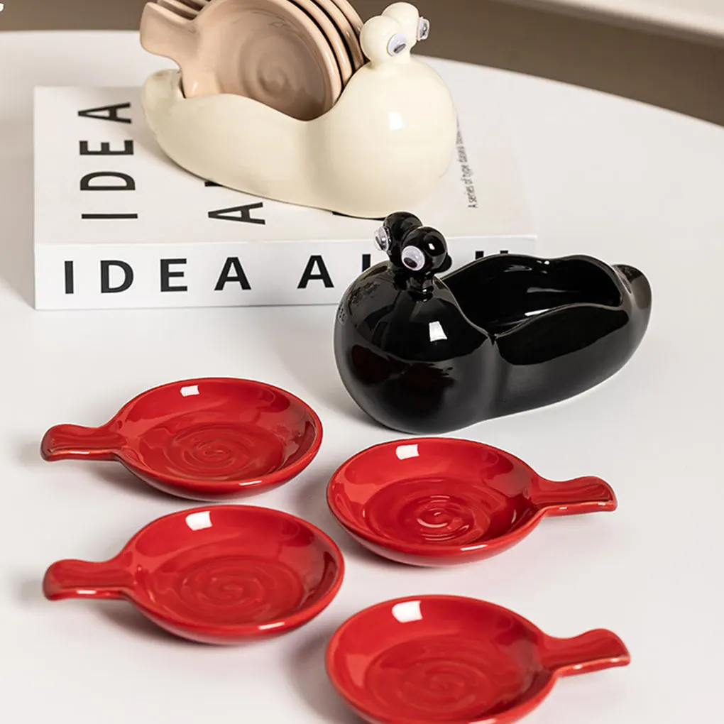 Ceramic Small Household Flavored Hot Pot Dipping Plate Cute and Creative Soy Sauce Plate Seasoning Vinegar Seasoning