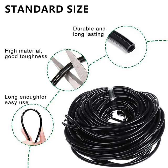 10/20/40 M Mm Kerti Öntöző Tömlő 1/4 "4/7 Pvc Mikrocsepp Öntözőcsövek Sprinkler Gyep Növények Virág Üvegházcsövek - Image 4