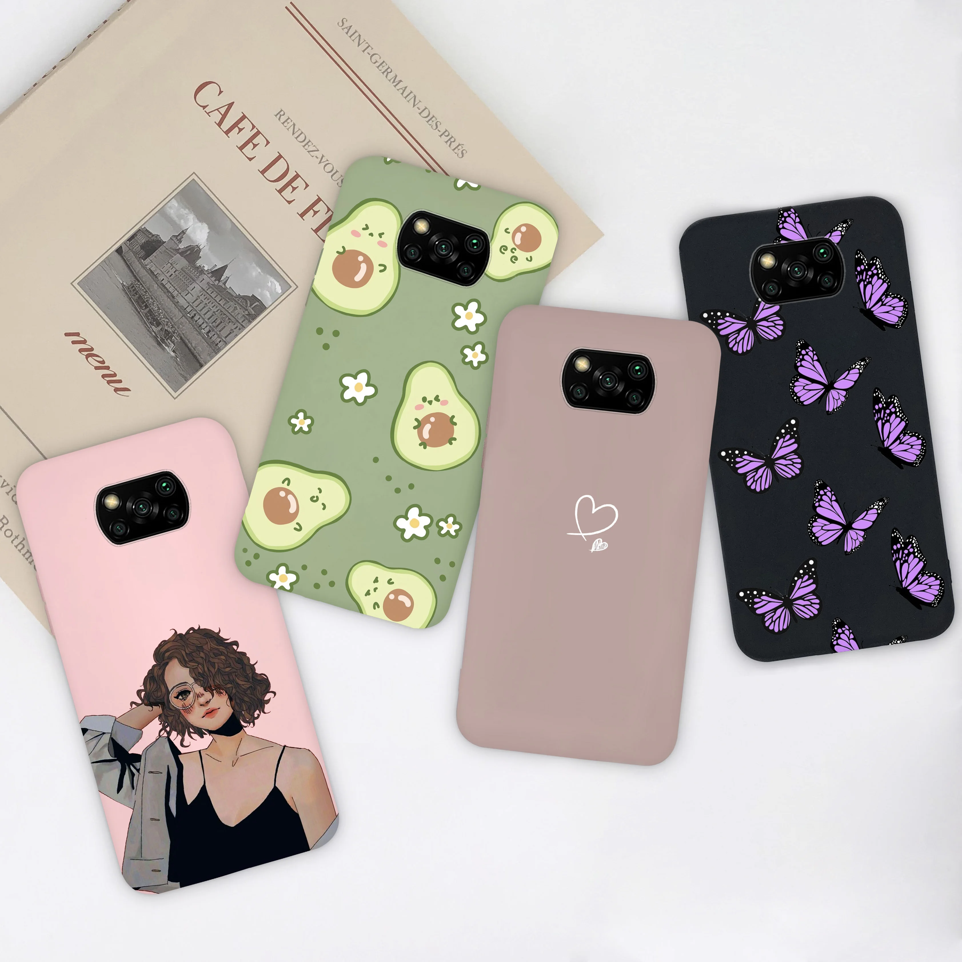Силиконовый чехол для Xiaomi Poco X3 Pro, Роскошный милый матовый чехол с цветком авокадо для Xiomi Poco X3 PocoX3 Pro NFC, оболочка, Чехлы, Обложка