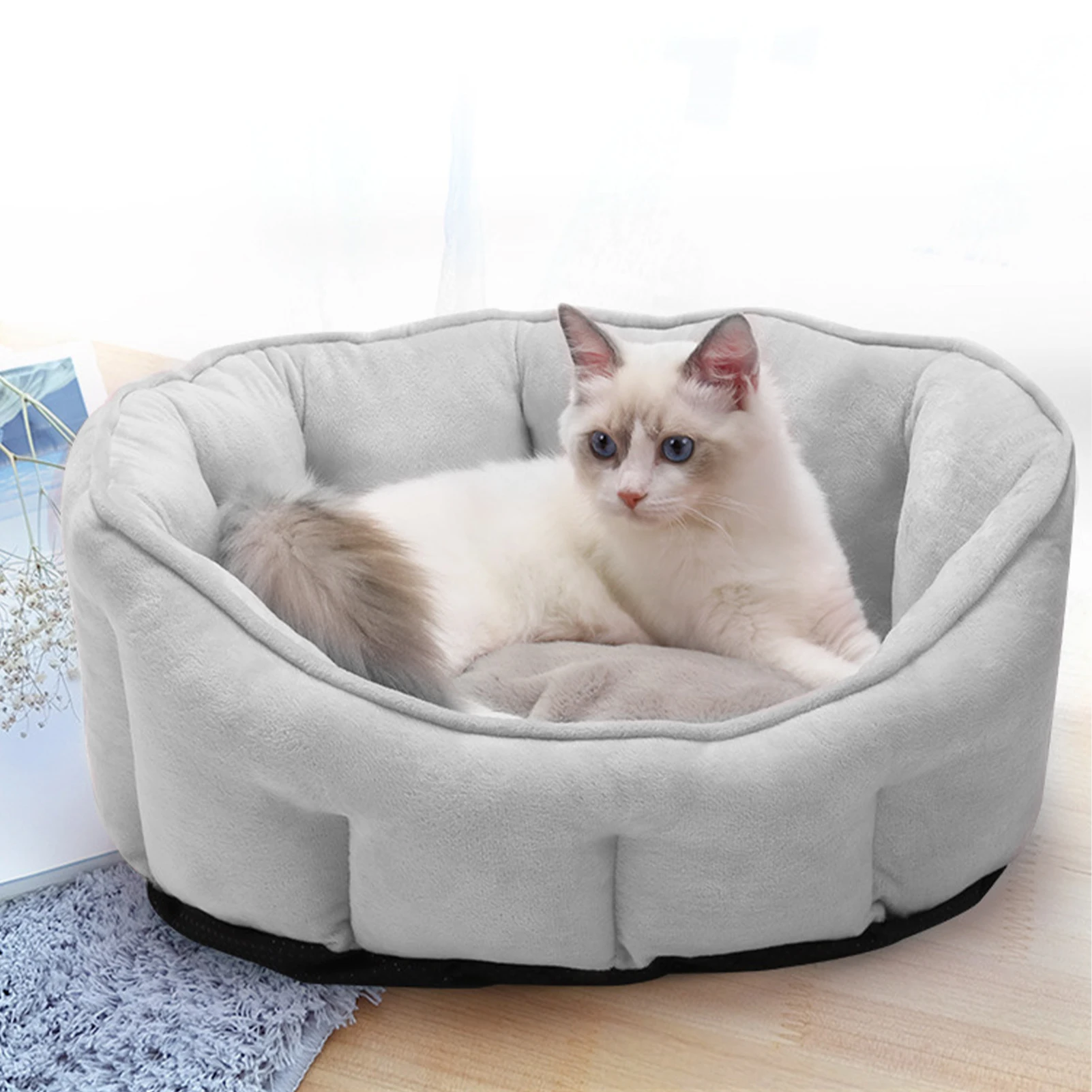 

Crystal Super Soft Velvet Cat Nest Sofa, Pet Dog Cat House Kennel Puppy Mat Winter Warm Soft, Cat Beds for Indoor Cat