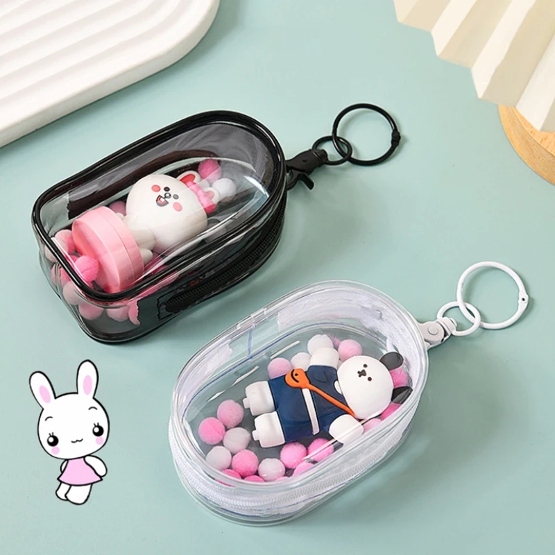 Jewelry Organizer Transparent Storage Box Pouch Mystery Box Keychain Bag Storage Case Thicken Wallet Cute Doll Bag Organization jewelry organizer