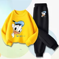 DISNEY Boys' Sweatshirt Set with Donald Duck Print Children's Pullover and Pants 2-piece Set, Breathable Spring and Autumn Style 2