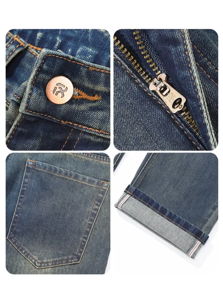 Autumn Winter Fashion Vintage Jeans Men Stretch Comfortable Straight Brand Clothes Pants Casual Baggy Male Denim Trousers 6