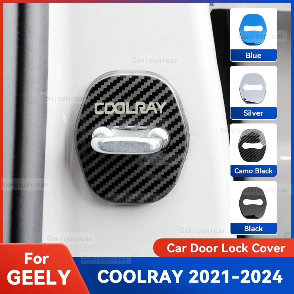 

Auto Car Door Lock Protect Cover Emblems Case Stainless Steel Decoration For GEELY COOLRAY 2021-2024 Protection Accessories