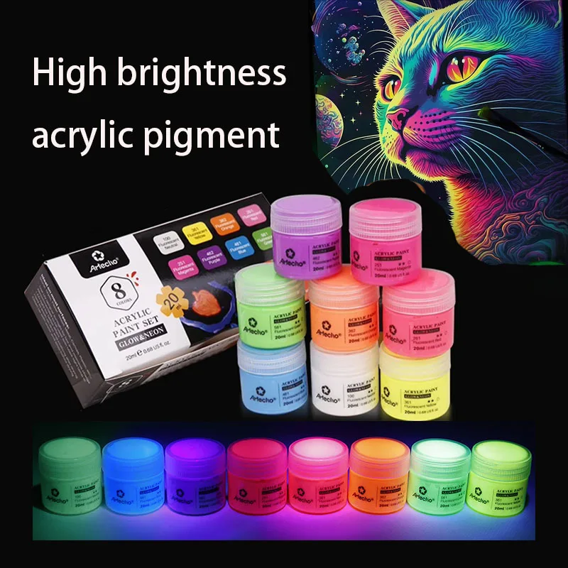 8-color Set 20ml Glow-in-the-dark Pigment