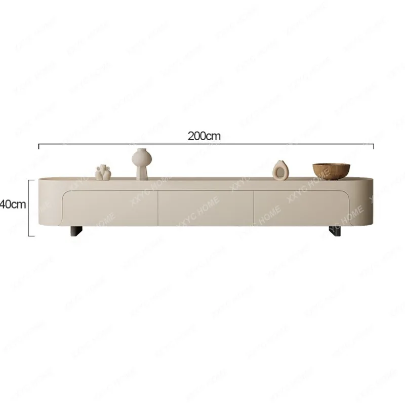 

Liji Cream Style TV Cabinet Modern Minimalist Small Apartment Living Room Designer Model Internet Celebrity High-End