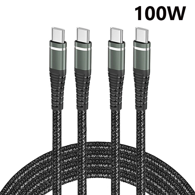 ตัวเลือกสินค้า สายชาร์จเร็ว 100W สายถักไนลอน ชาร์จได้ทุกอุปกรณ์