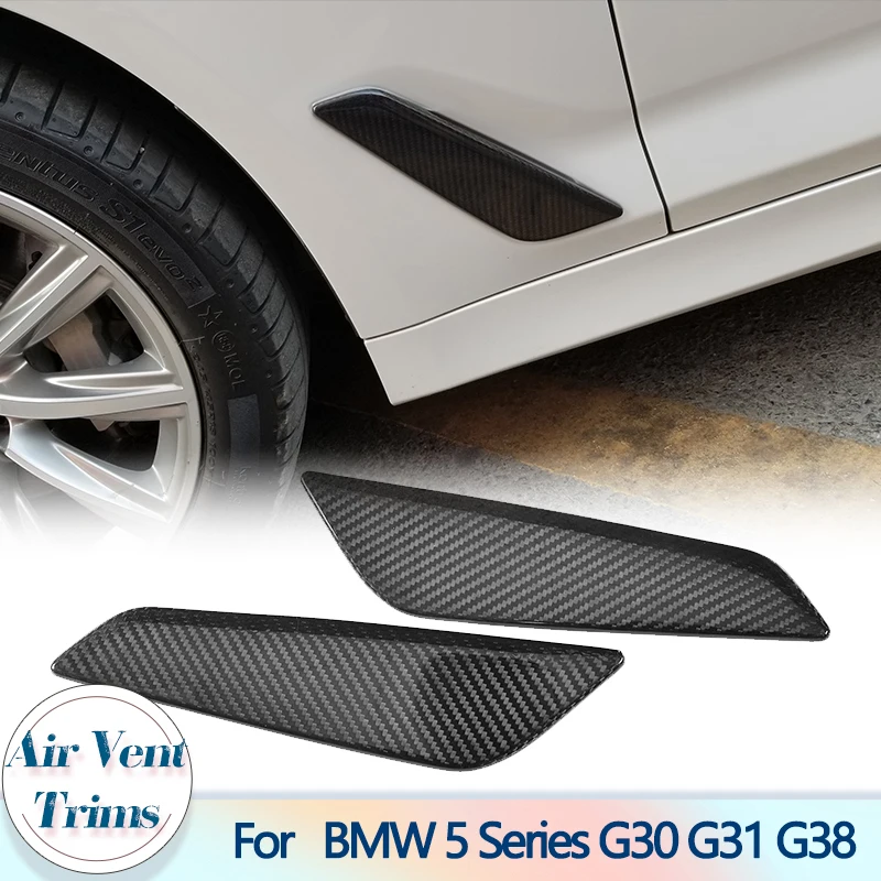 

Car Side Air Vent Fender Fins For BMW 5 Series G30 G31 G38 530i 540i M Sport Base 2017 2018 Carbon Fiber Side Air Vents Covers