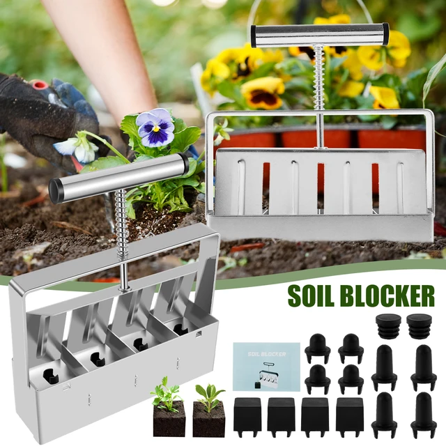 Új Talajblokk-Készítő Mikrokalap-Blokkoló Készlet Kézi Ergonómikus Talaj Blokkoló Szerszám Rozsdamentes Acél Növényi Transzplantáció
