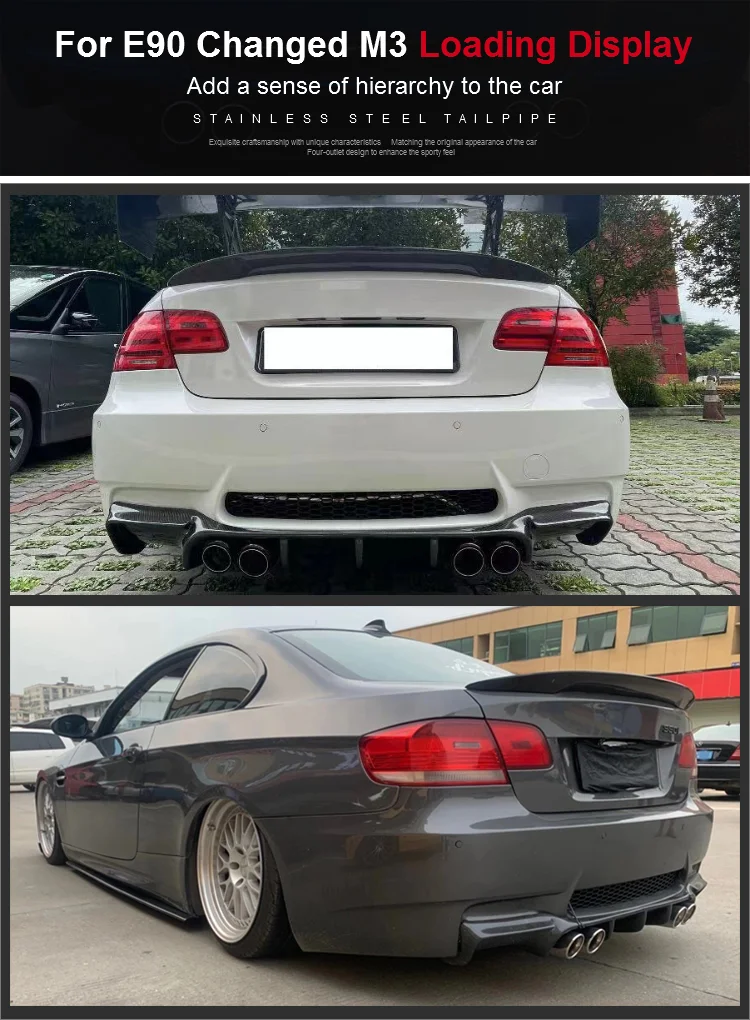 車のエキゾーストサイレンサー,304ステンレス鋼,クワッド,車の