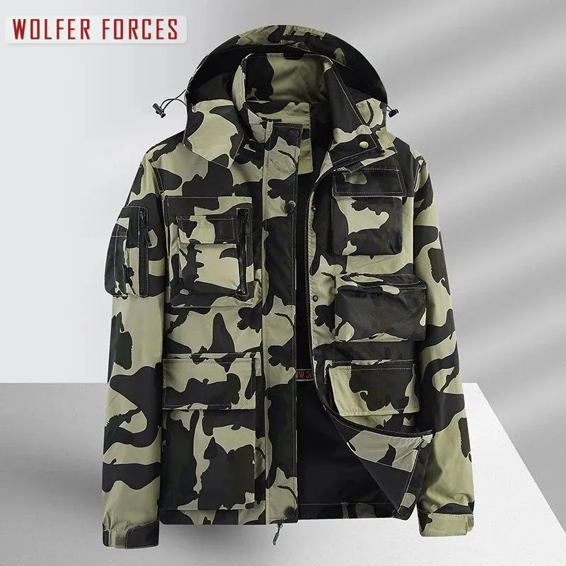 Tactical Jacket for Men Casual Jacket Trekking Military Sports Bomber Techwear Outdoor Baseball Mountaineering Windbreak ellesse men s windproof zippered jacket outdoor sports baseball suit casual camping mountaineering spring and autumn new