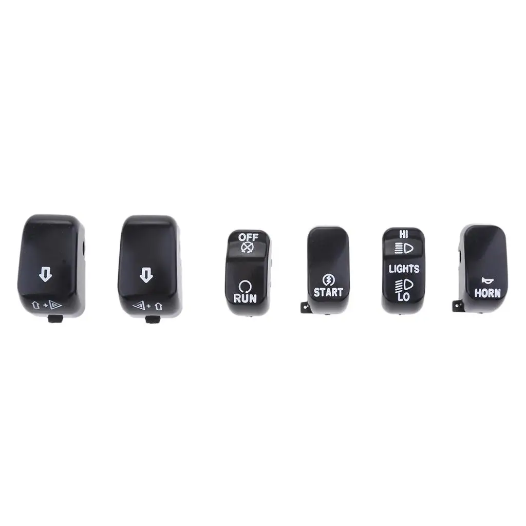 6 Pieces Hand Control Switch Button Covers Caps Set for 98-01 FLHRC