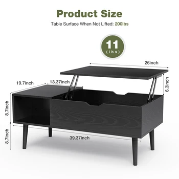 JHK Lift Top Coffee Tables 39.37