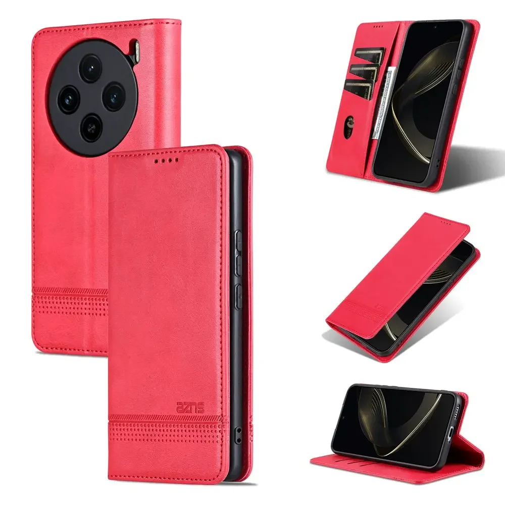 Leather Flip Case with Card Holder and Magnetic Wallet Closure - Elegant Phone Cover