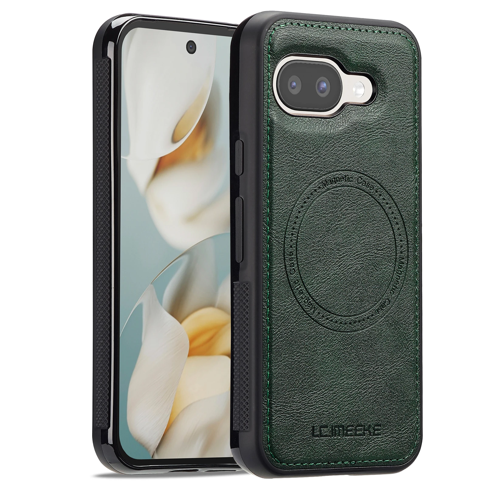 Luxury Magnetic Leather Phone Case with Wireless Charging and Shockproof Slim Fit Design