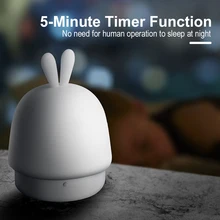 

USB Silicone Rabbit Lights Touch LED Night Light Indoor Lighting Room Decoration Lamp Control Children's Toy Mushroom Atmosphere