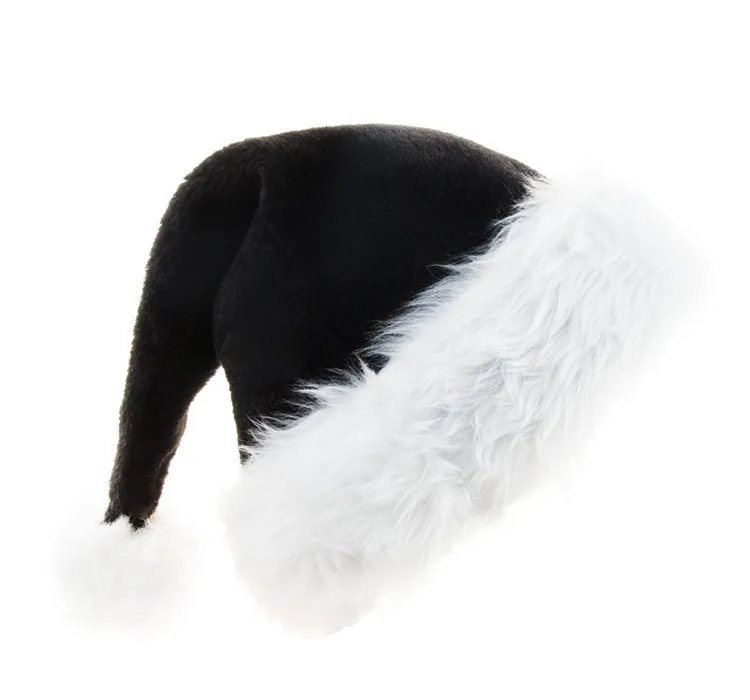 Description Picture 5 of itemThick and Soft Black Christmas Hat with Big Ball for Halloween Party
