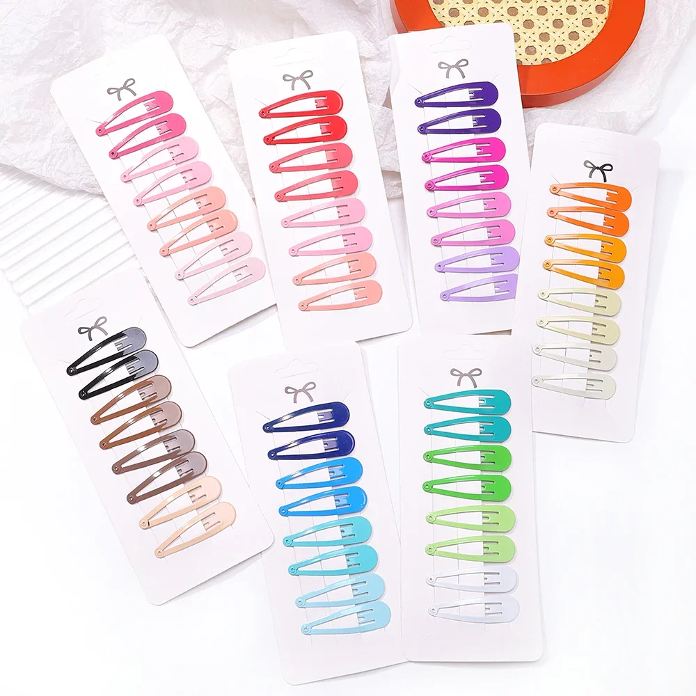 Cute Candy Color Baby Girl BB Clip Lovely Snap Women Gradient Hairpins Barrette 8/10Pcs Kids Headwear Hair Accessories hair clips hair accessories