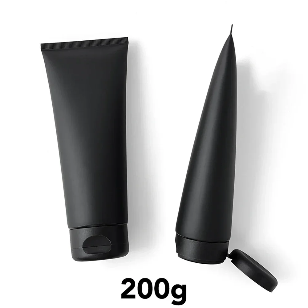 

200g Matte Black Cosmetic Squeeze Bottle 200ml Empty Plastic Soft Tube Shower Gel Cream Lotion Refillable Containers