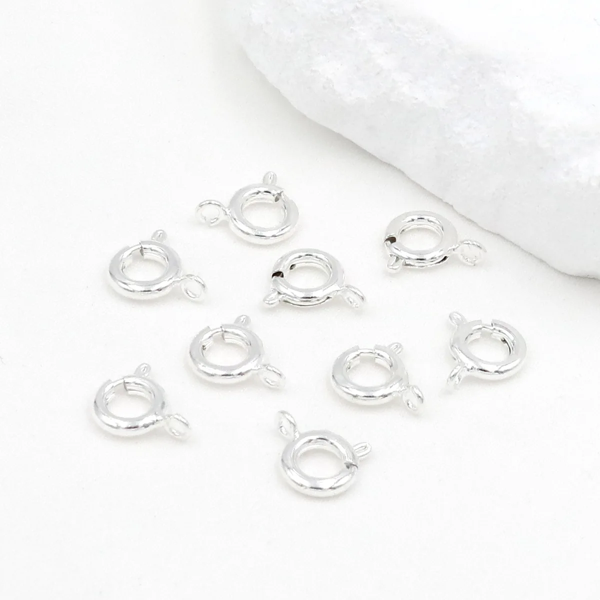Pack of 10 Sterling Silver Spring Clasps