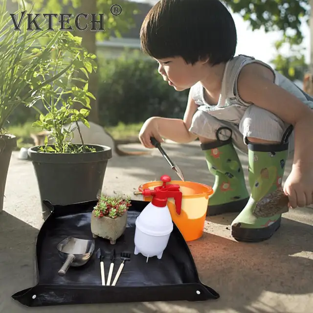 Ültetés Szőnyeg Pe Négyzet Alakú Kertésző Vízálló Növényi Cserepes Vastag Összecsukható Kerti Pad Piszkos Transzplantáló Ponyvás - Image 4