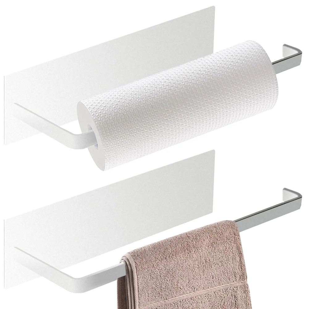 Magnetic Paper Towel Holder Towel Bar Rack Wall Mount Roll Paper Dispenser Punch Free Strong Magnet Backing for Kitchen Bathroom