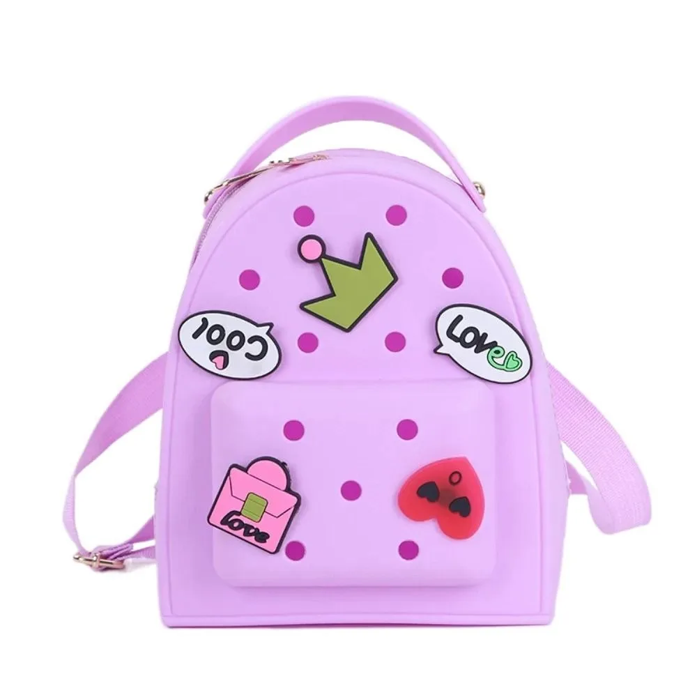 Cartoon Adjustable Straps Silicone Backpack Zippered Soft Schoolbags Durable Waterproof Kindergarten Knapsack Student 1