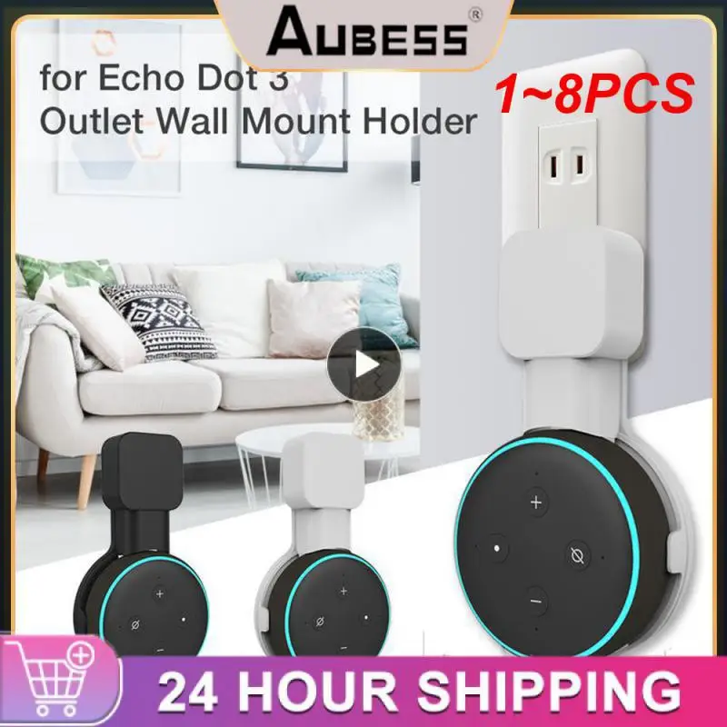1 ~ 8 Pezzi Supporto Per Montaggio A Parete Echo Dot, Gancio Per Altoparlante Accessori Salvaspazio Gestione Cavi Incorporati Per Altoparlante Echo Do