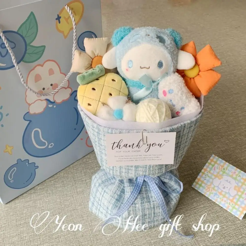 

Sanrio Kawaii Kuromi кукольный букет Hello Kitty Cinnamoroll My Melody аниме плюшевый Декор девочка День рождения Подруга фестиваль подарок