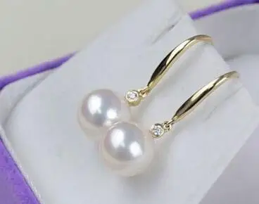 

Free shipping AAA++ 10-11mm south sea round white pearl earring 925s silver