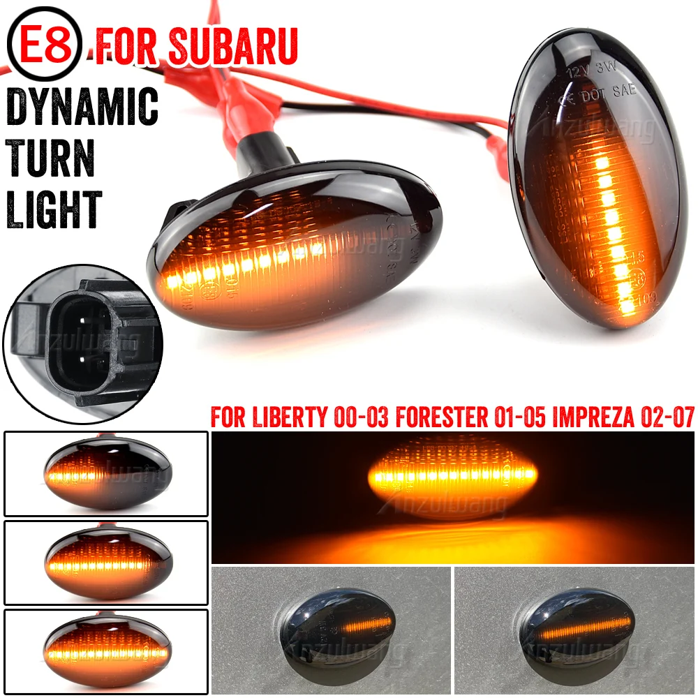 Flashing Dynamic Led Side Marker Turn Signal Light For Subaru Liberty