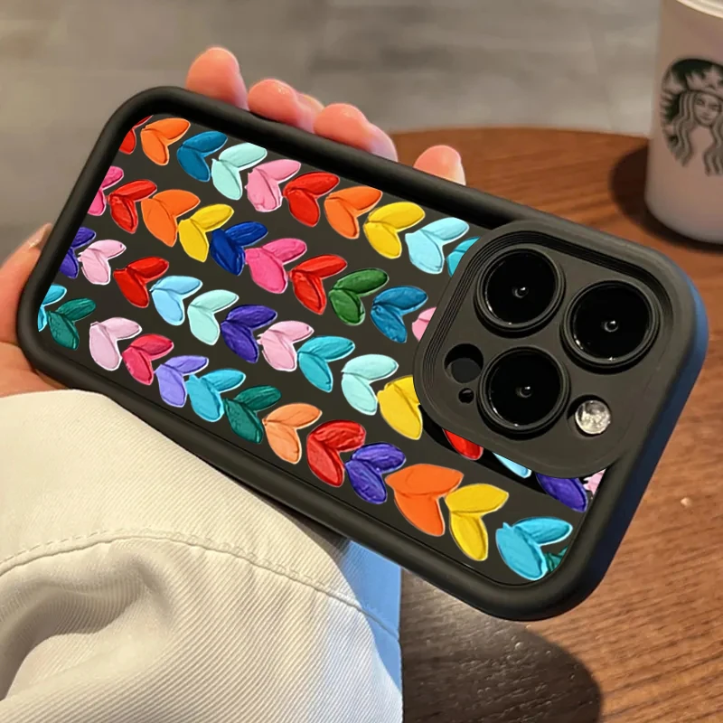 Oil Painting Love Heart Phone Case for Xiaomi Redmi Note 13 12 11 Pro Plus 5G 12S 11S 10S 10 Redmi 12C 13C 4G Shockproof Cover