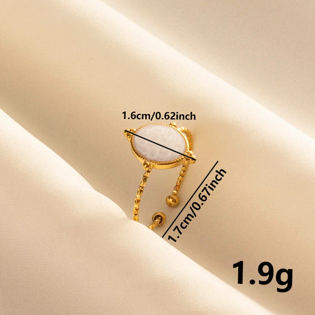 Bagues ouvertes bohème en émail blanc, couleur or, luxe, irrégulier, en acier inoxydable, réglable, bijoux de charme pour femmes, cadeaux