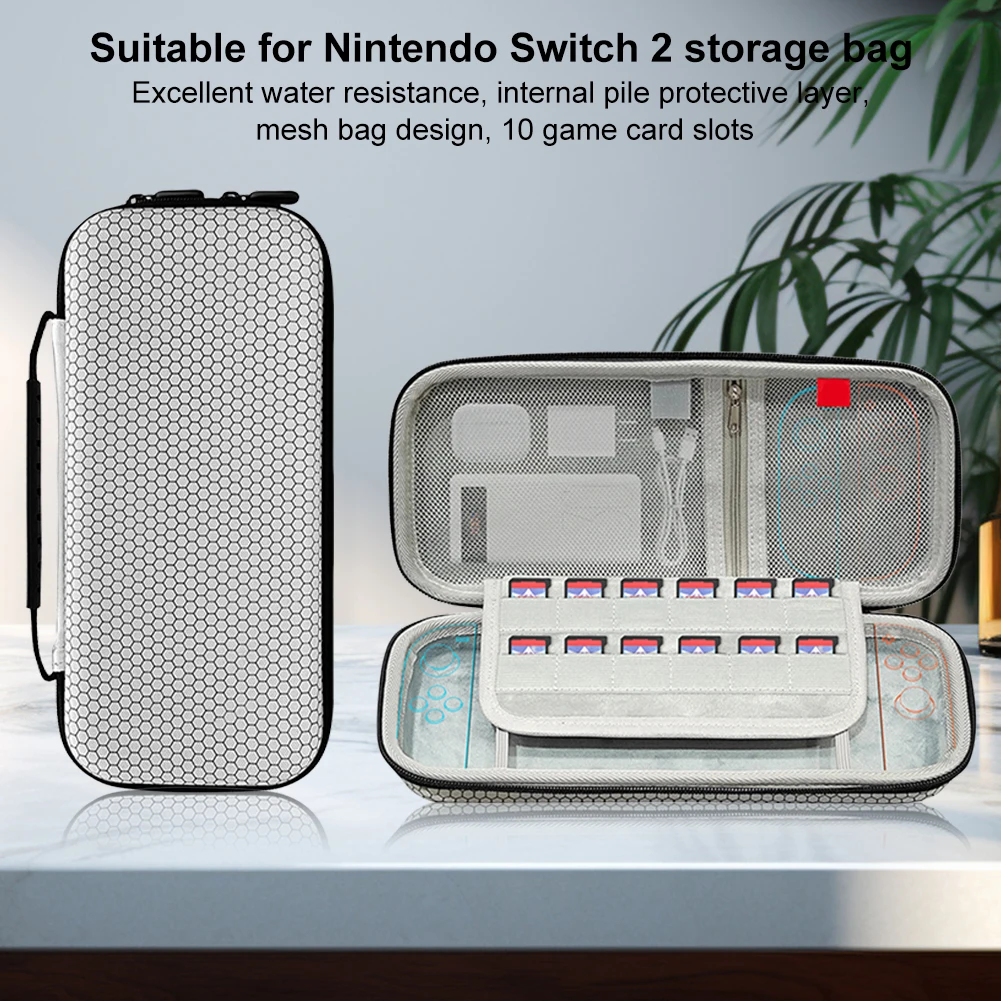 Travel Carrying Case For Nintendo Switch 2 Accessories Shockproof Protective Shell Pouch Game Cards Cables Portable Storage Bag