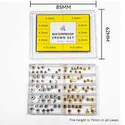Waterproof Gold and Silver Watch Crowns with Storage Box (100/300 pcs) (100PACK)