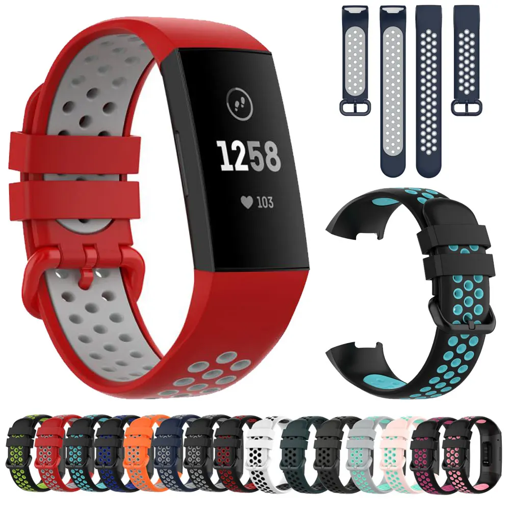 Smatiful Leather Watch Band For Fitbit Charge 3/4 - Adjustable Full-Grain Leather Strap With Metal Connectors (Black/White) - View #9