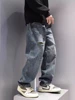 New Men's Ripped Jeans Baggy Straight Fashion Vintage Blue Denim Pants Personality Streetwear Hip Hop High Quality Male Trousers 3