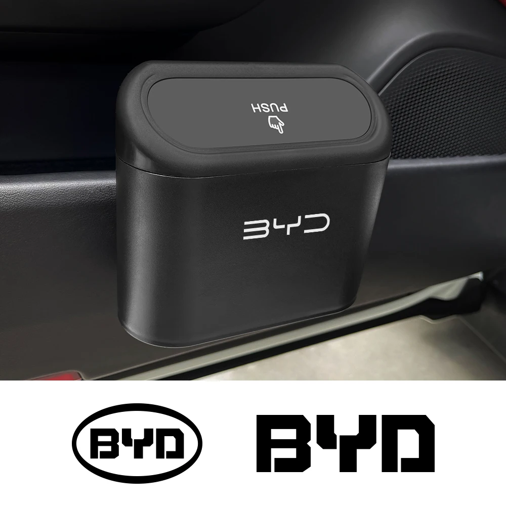 Car Trash Can For BYD F3 E6 Yuan Plus Atto F0 G3 I3 Ea1 2014 E2 Car Hanging Trash Bin Vehicle Garbage Dust Case Storage Box Auto Accessories