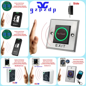 12V 24V 터치리스 도어 액세스 제어 시스템 개방형 전자 잠금 해제 스위치 IR 비접촉식 적외선 터치 없음 종료 버튼