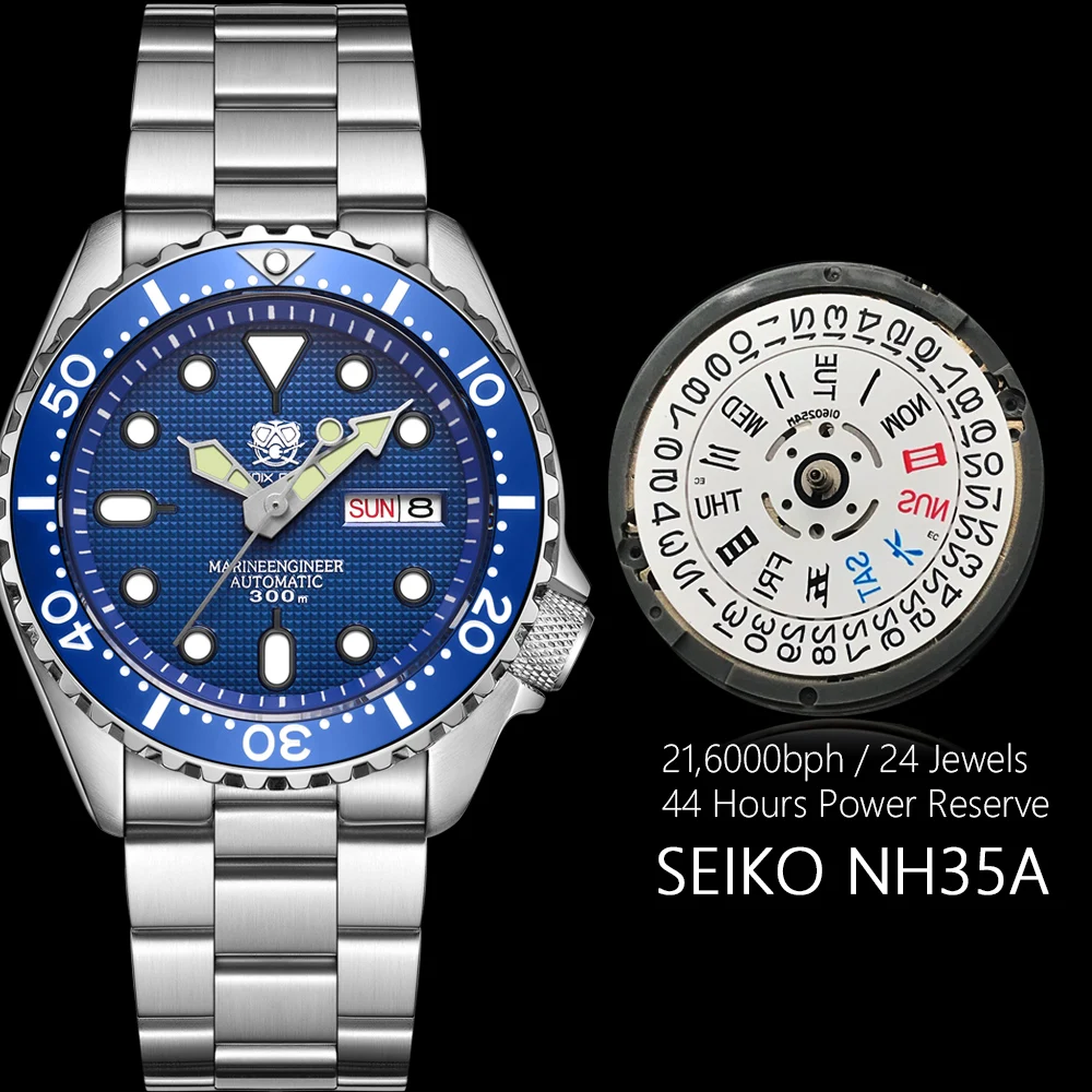 TUEDIX Original Fashion Watch for Men 30Bar Waterproof Luxury Business Mechanical Wristwatches 42mm SII NH35 C3 Luminous Hands