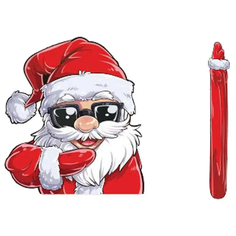 

Christmas Santa Car Sticker Waterproof Christmas Rear Window Wiper Decal Santa Waving Arm Sticker For Rear Window Windshield