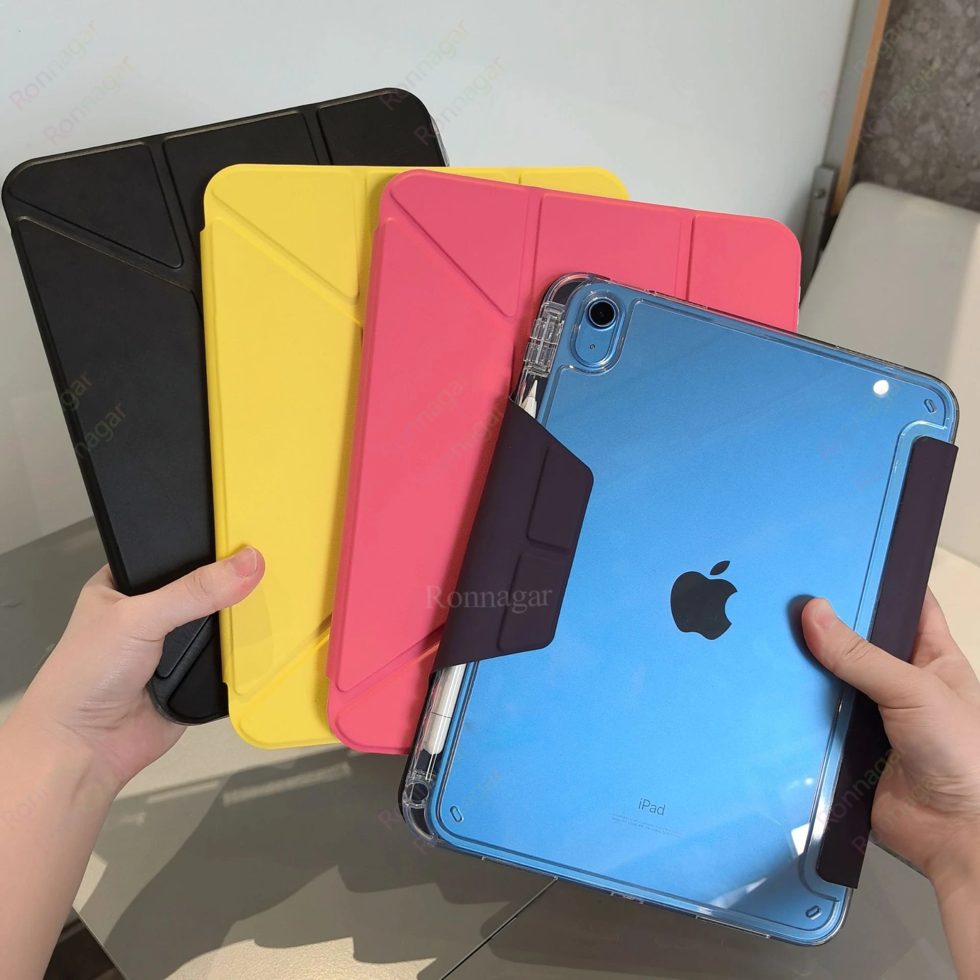 Slim  Y-Folding Case with Clear Acrylic Back and S Pen Holder