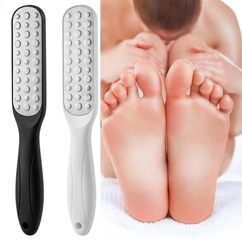 New Double-sided Foot Calluses File Scrub Brush Stainless Steel Cuticle Remover Foot File Heel Exfoliating Care Pedicure Tools pedicure tools heel scratcher files artifact exfoliating calluses brush stainless steel foot sharpening double sided pedicura