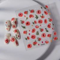 Colorful Nail Stickers Self Adhesive Nails Art Accessories Transfer Sliders Manicures DIY Flower Decals Deco Sticker Supplies 2