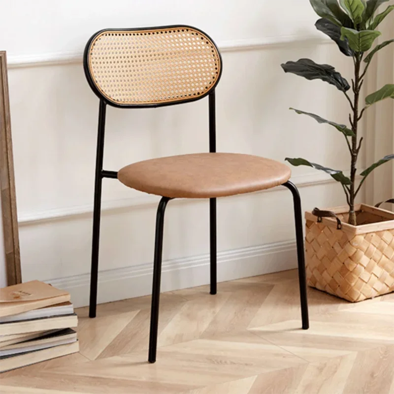 

Nordic Rattan Dining Chairs Feature Kitchen Modern Vanity Dining Chairs Living Room Design Sillas Comedor Home Furniture SR50DC
