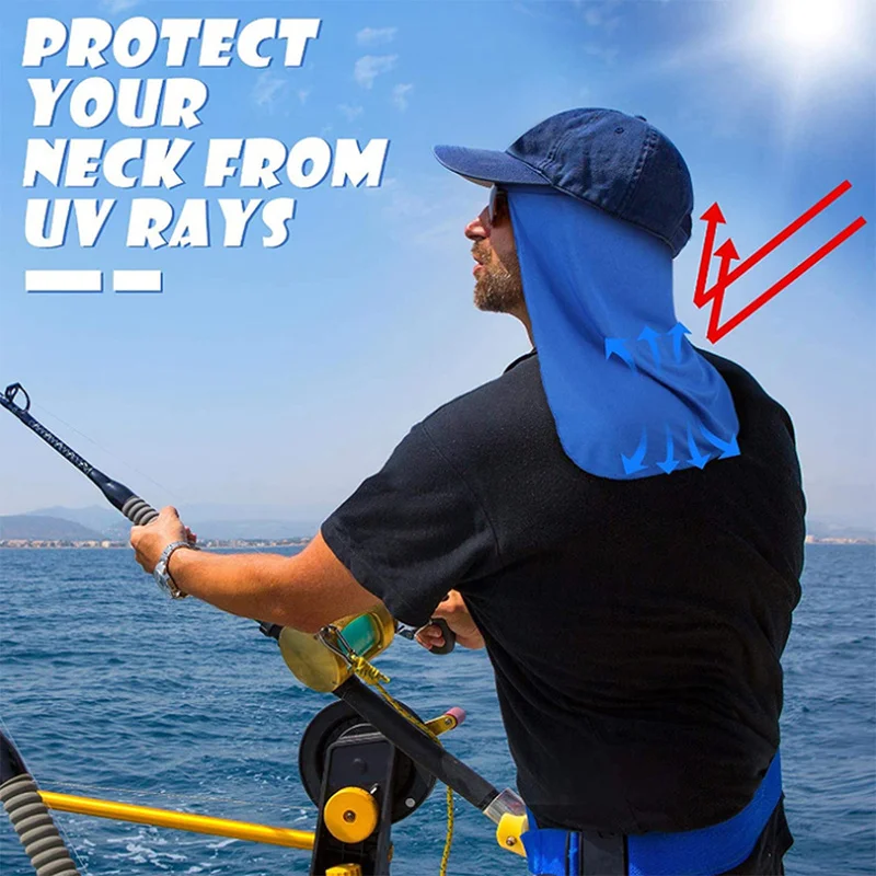 Cycling Sun Shade Cooling Cap Outdoor UV Protection Wide Brim Elastic  Polyester Hard Hat Neck Protector for Fishing Hiking Hot